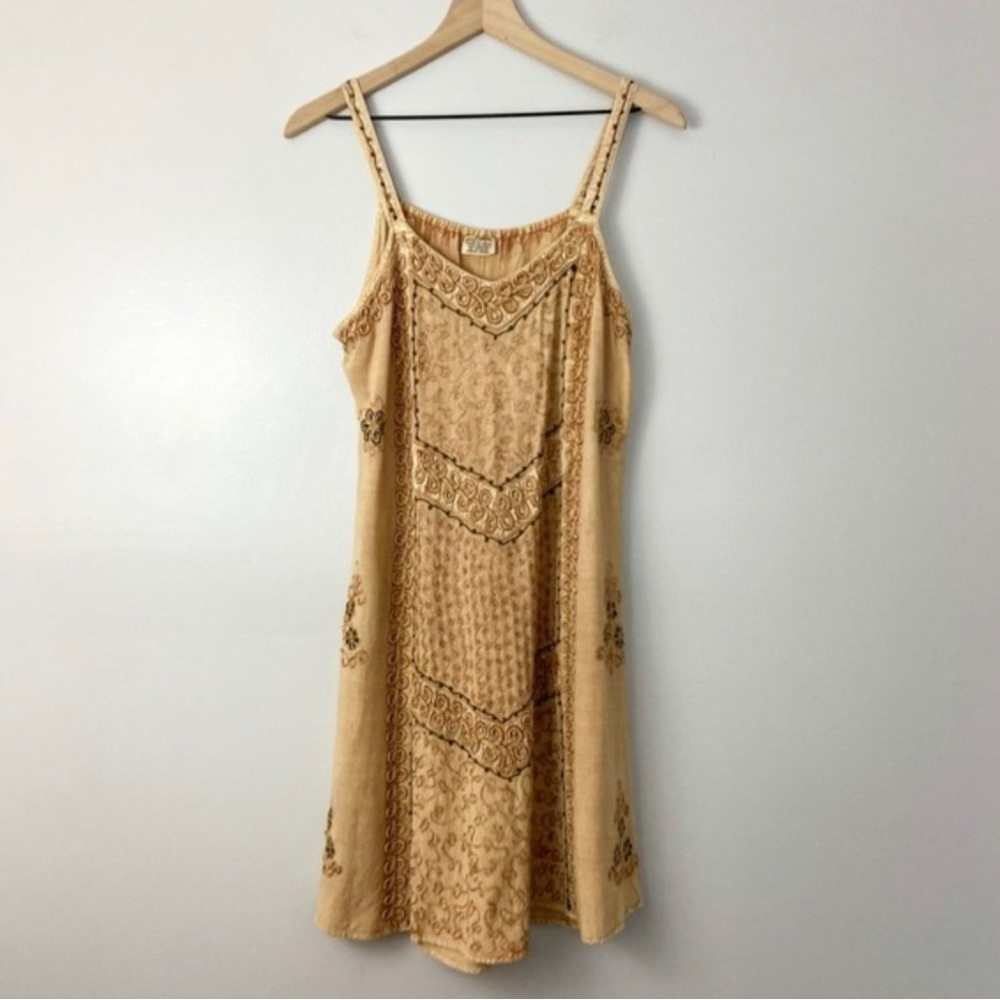 MAGIC embroidered rayon tie back sun dress